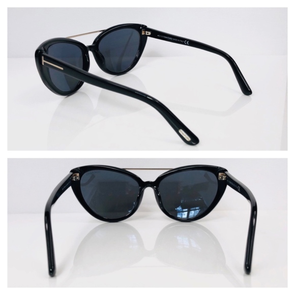 New TOM FORD Editha Black Cat Eye Sunglasses - Picture 7 of 16